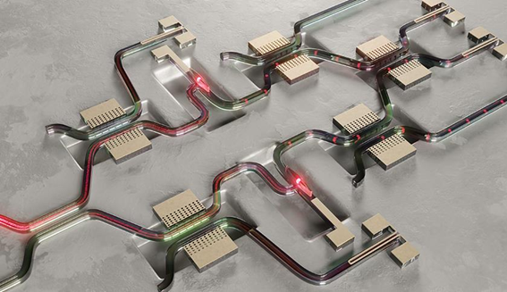 芯片級光開關(guān)技術(shù)示意圖 芯片級光開關(guān)技術(shù)示意圖